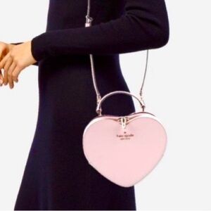 Kate Spade Love Shack Heart Crossbody Bag Chalk Pink Saffiano Leather Rare